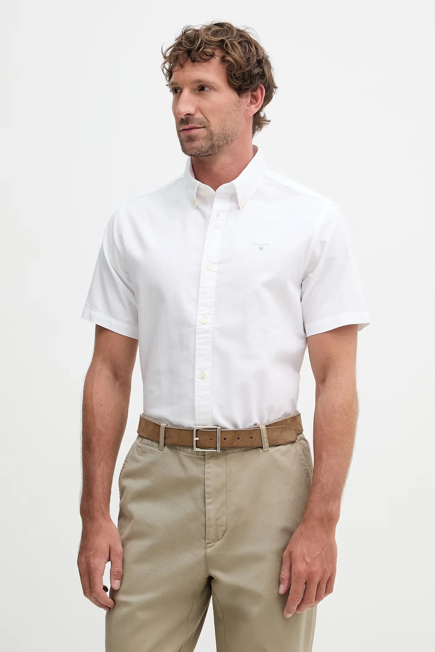 Мужская хлопковая оксфордская рубашка Oxtown S/S Tailored Shirt