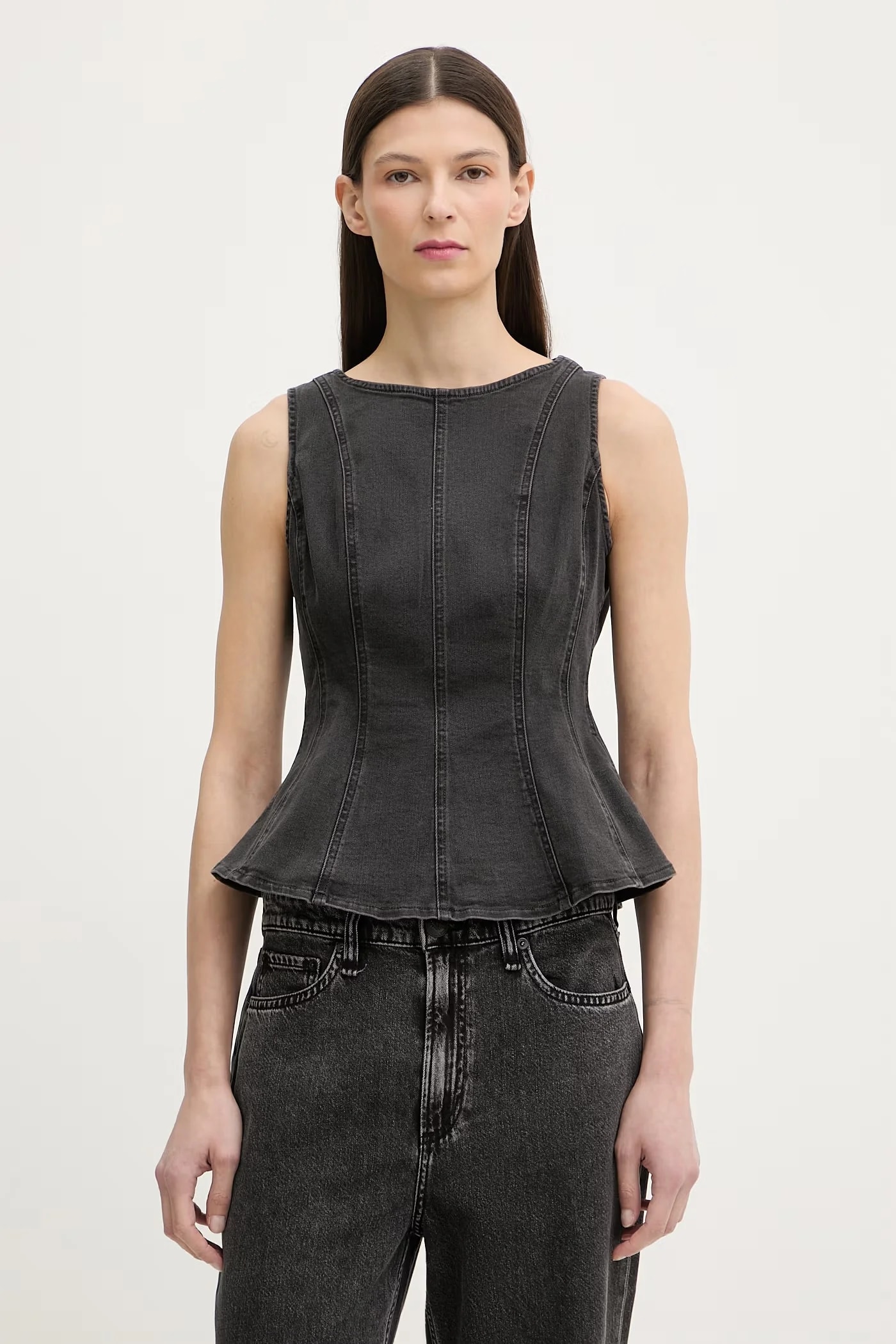 Женская джинсовая блузка PEPLUM СО ШВАМИ DENIM