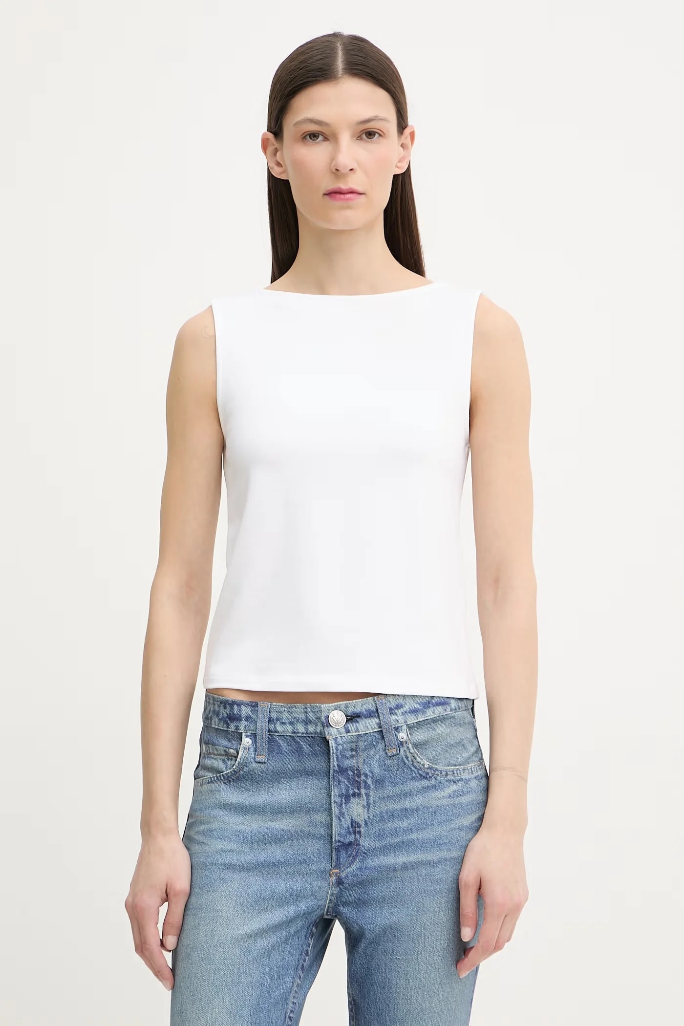 Женский хлопковый топ SL BOATNECK