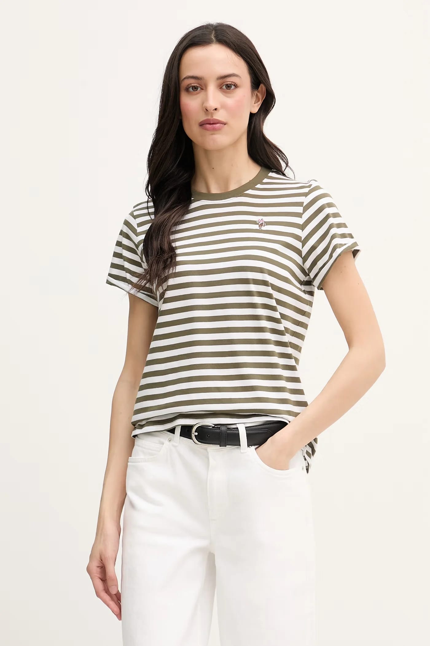 STRIPE CREW NECK женская хлопковая футболка