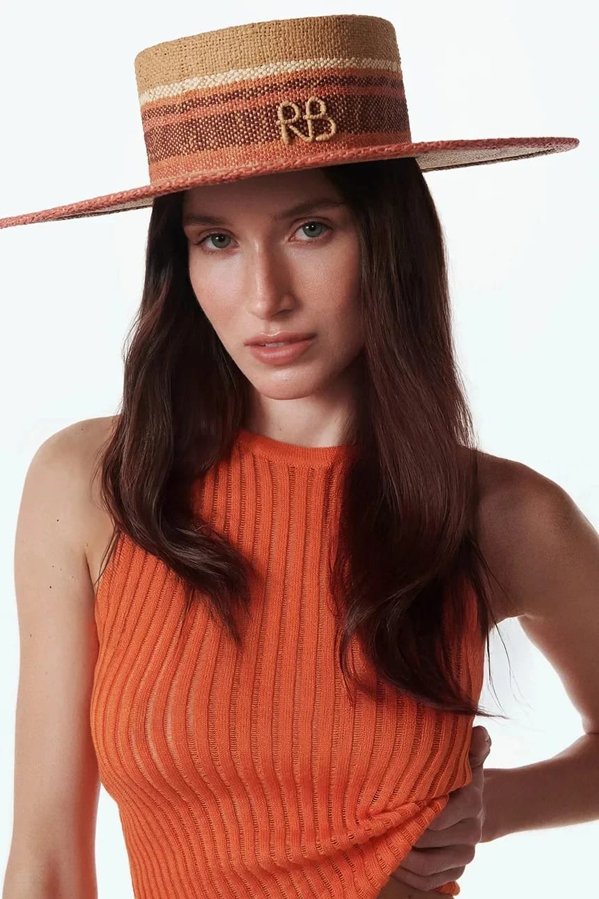 Женская плетеная соломенная шляпа Canotier Hat