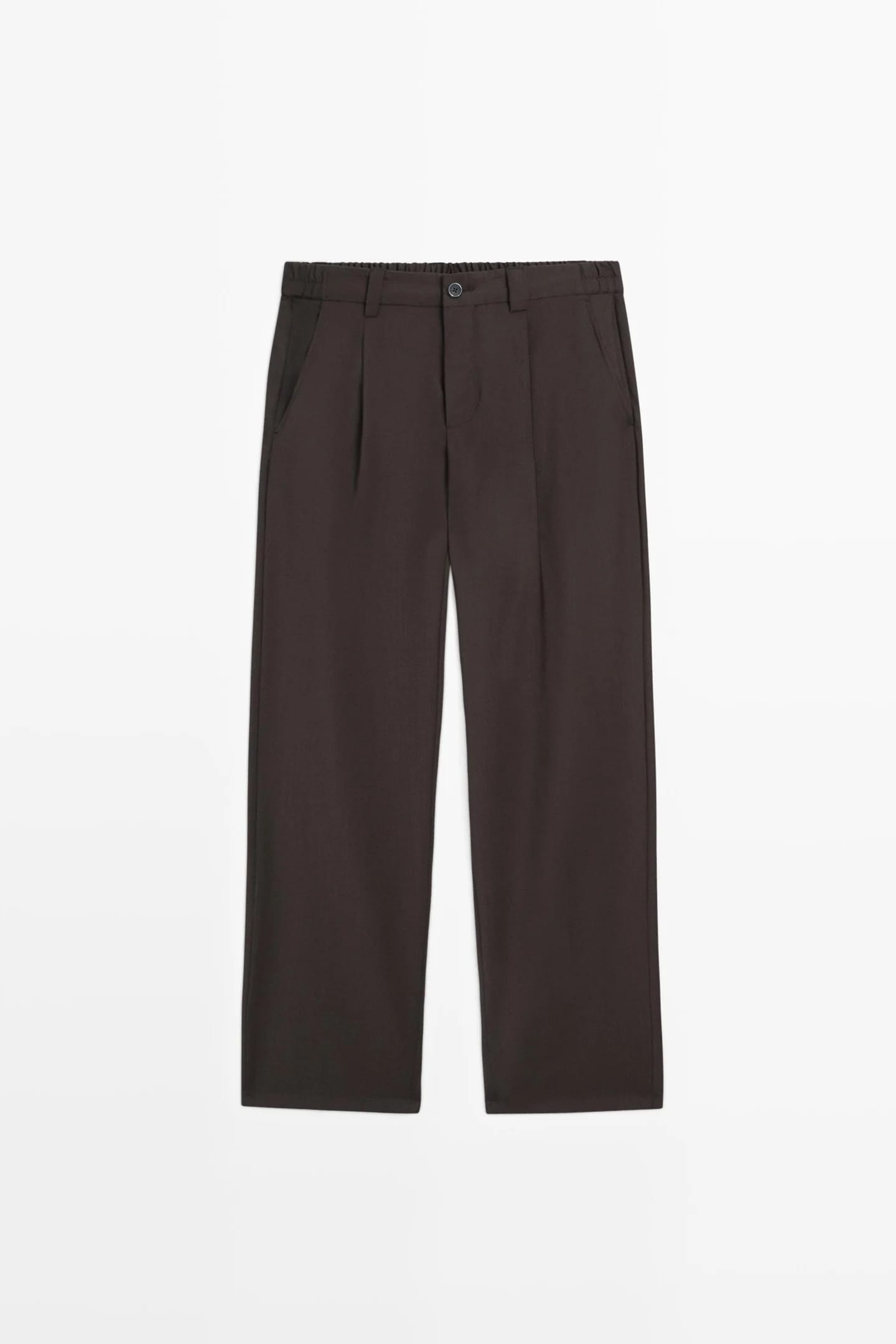 Брюки свободного кроя со складками из прохладной шерсти.