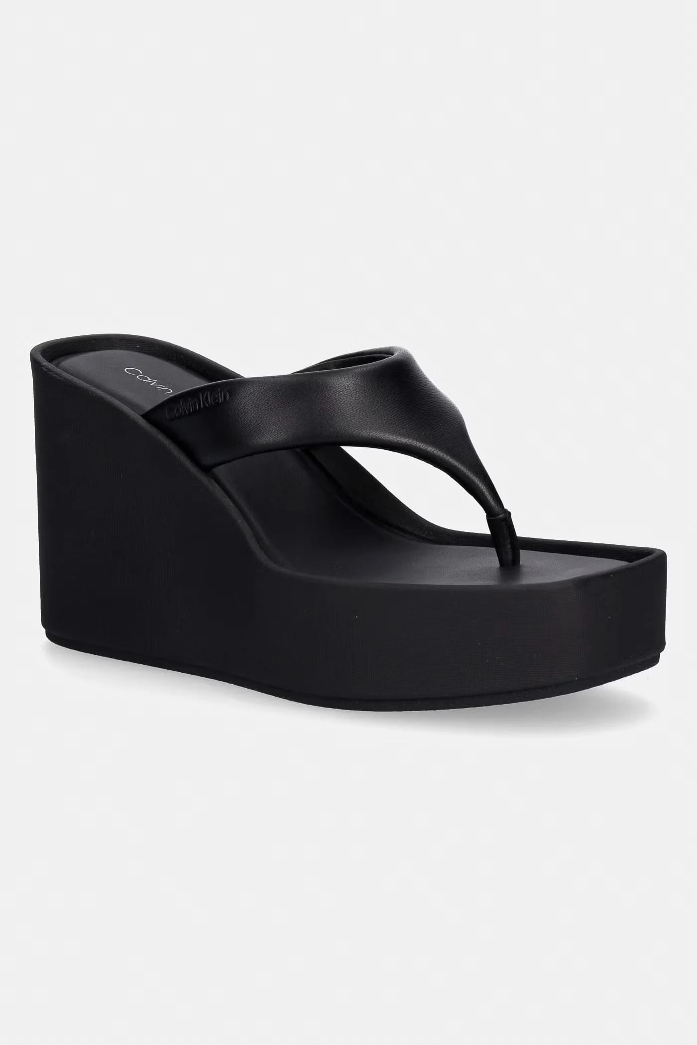 Женские кожаные шлепанцы WEDGE 70 SNDL THONG LTH