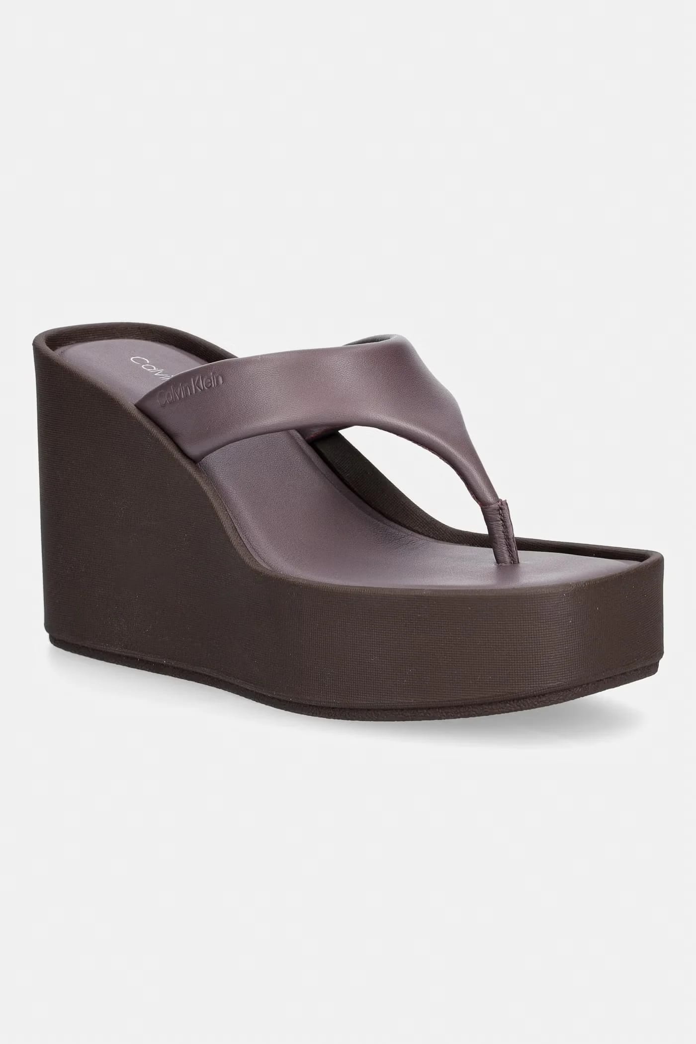 Женские кожаные шлепанцы WEDGE 70 SNDL THONG LTH