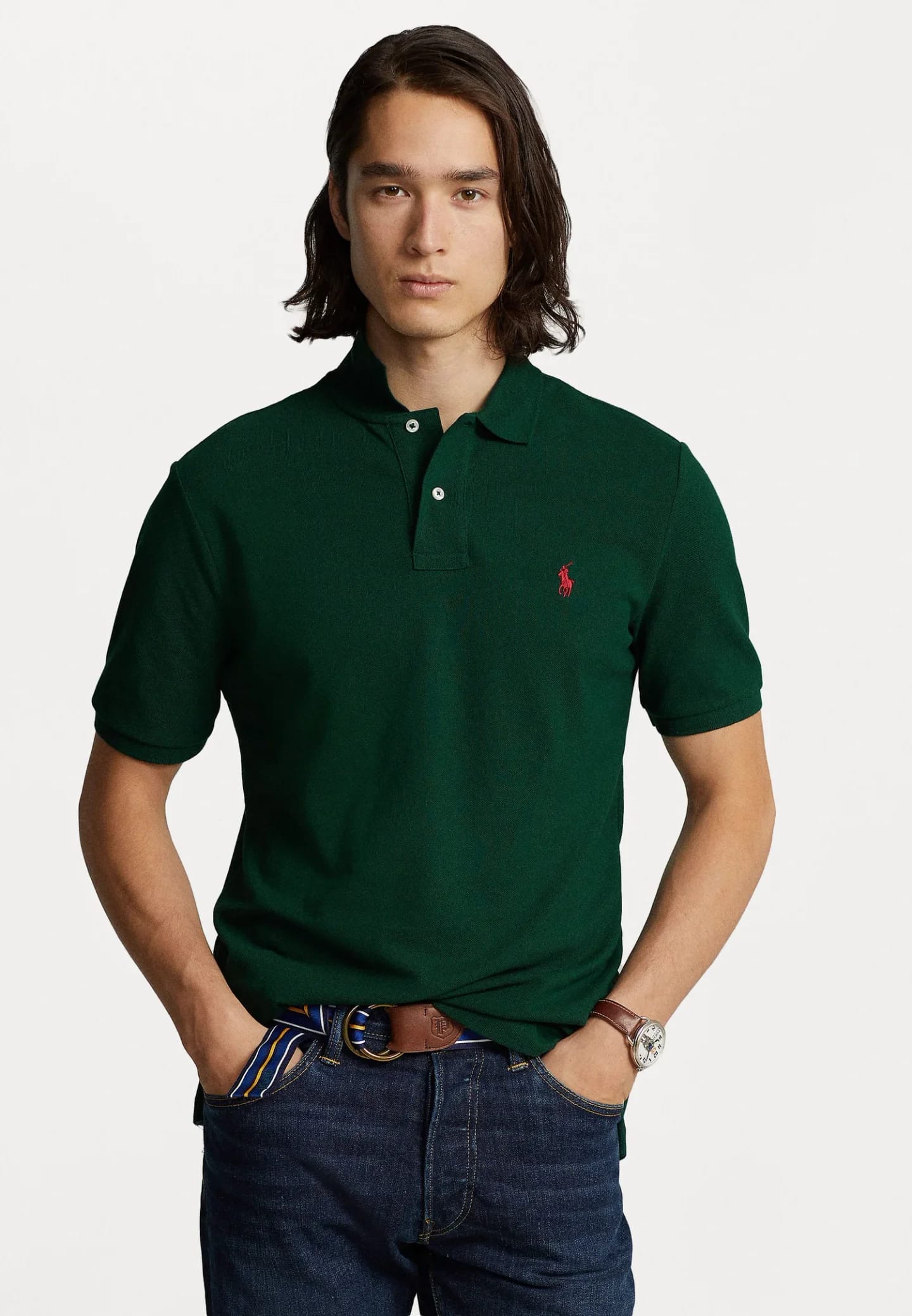 SLIM FIT MESH POLO SHIRT - Рубашка поло