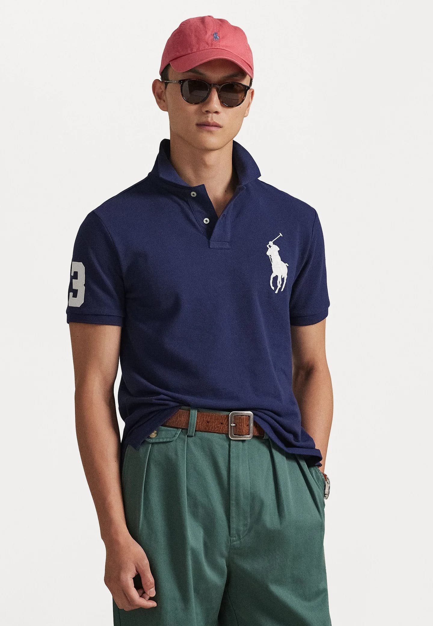РУБАШКА ПОЛО CUSTOM SLIM FIT BIG PONY MESH - Рубашка поло