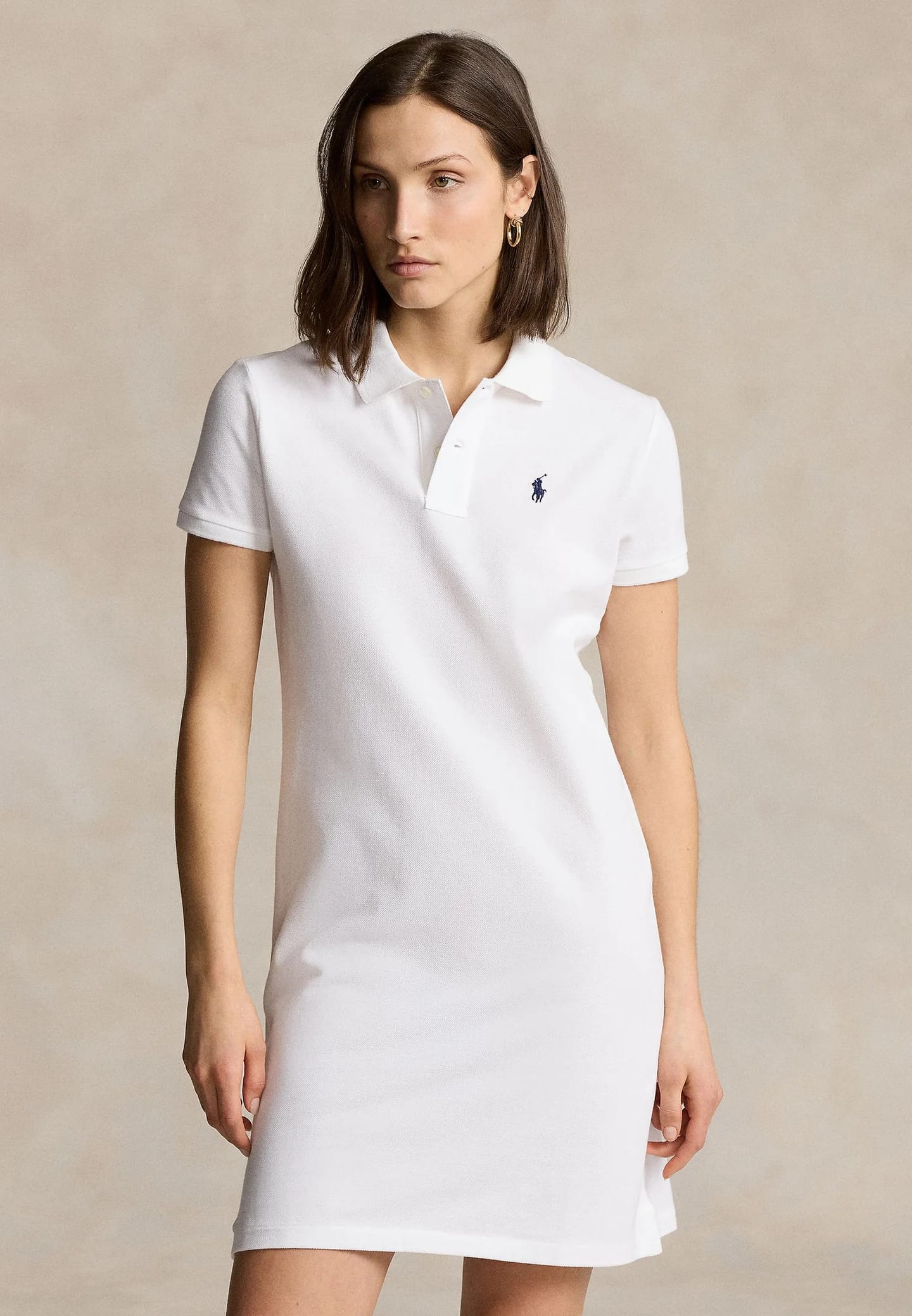 COTTON MESH POLO DRESS - Платье-толстовка