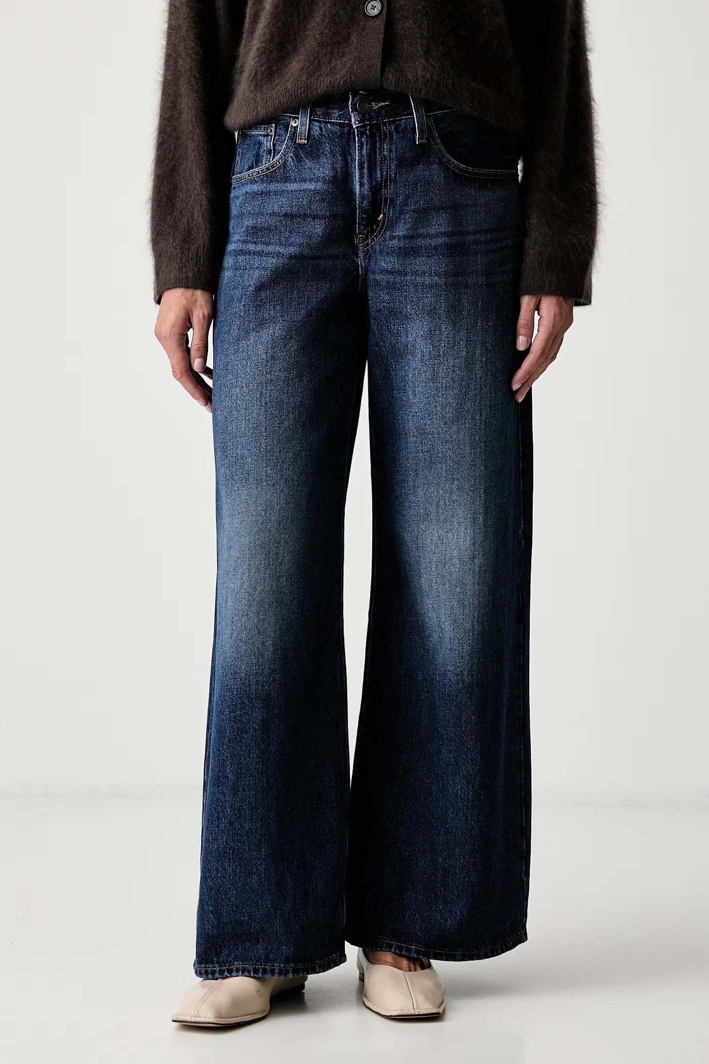 MIDDY WIDE LEG женские широкие джинсы