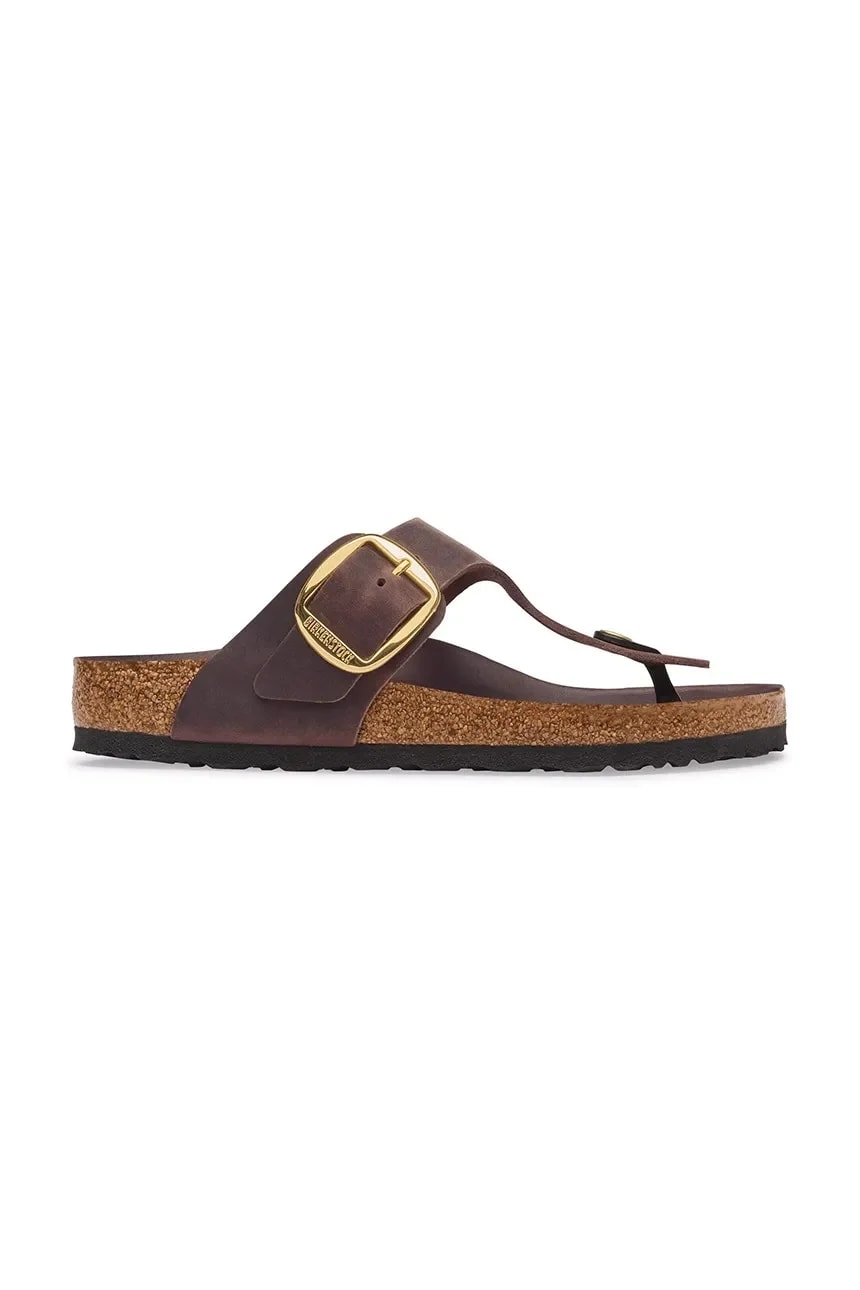 Женские кожаные шлепанцы Gizeh Big Buckle Oiled Leather