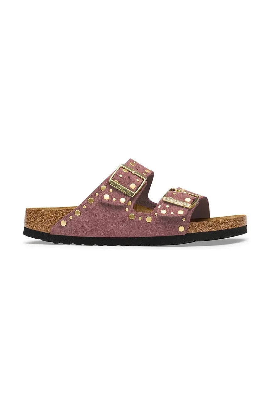 Женские замшевые тапочки Arizona Rivets Suede Leather