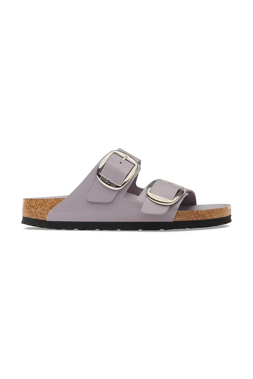 Женские кожаные шлепанцы Arizona Big Buckle Natural Leather Patent