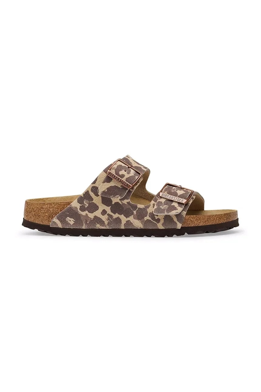 Женские замшевые тапочки Arizona Suede Leather с леопардовым принтом