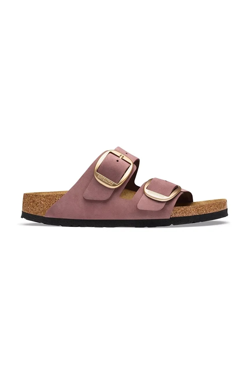 Женские тапочки из нубука Arizona Big Buckle Nubuck Leather