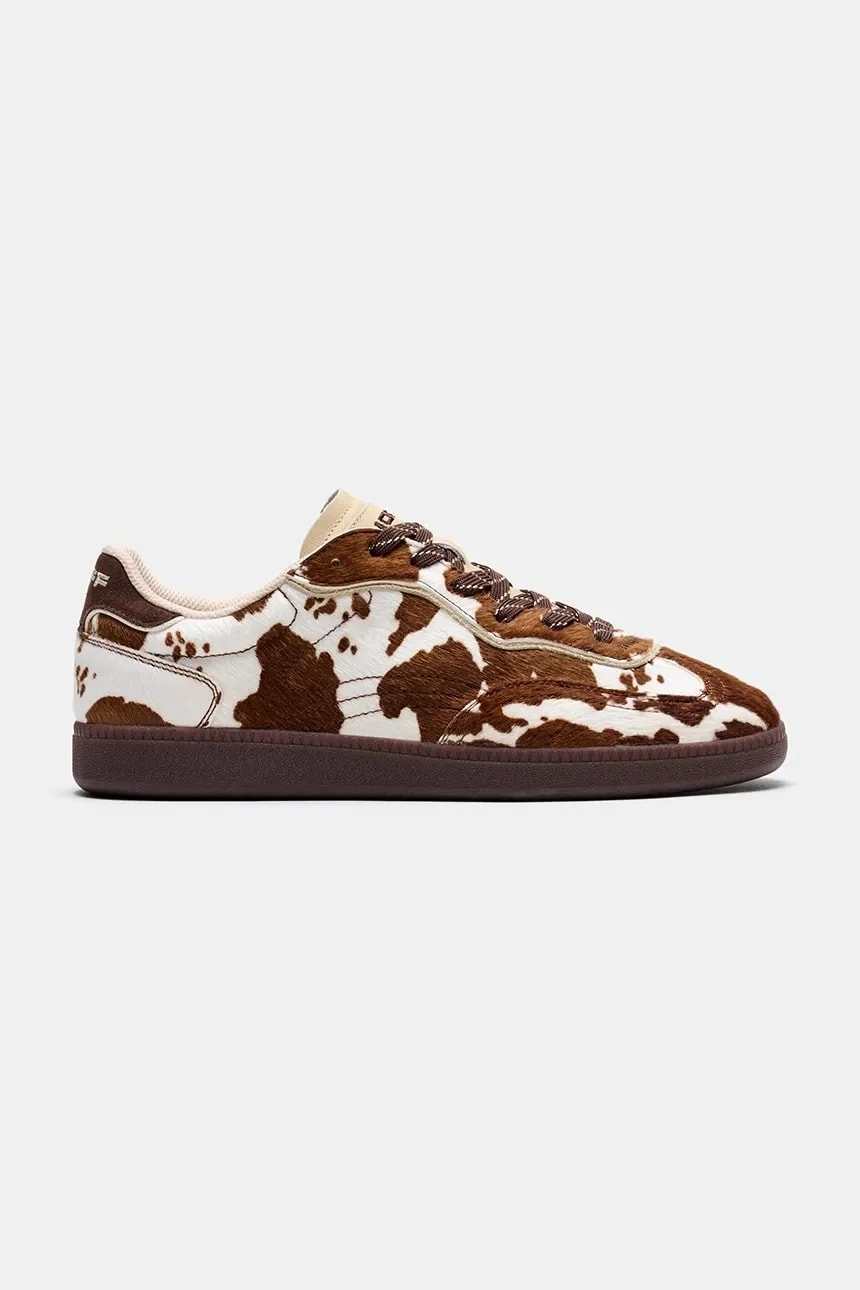 PARK PRINT BROWN женские кожаные кроссовки