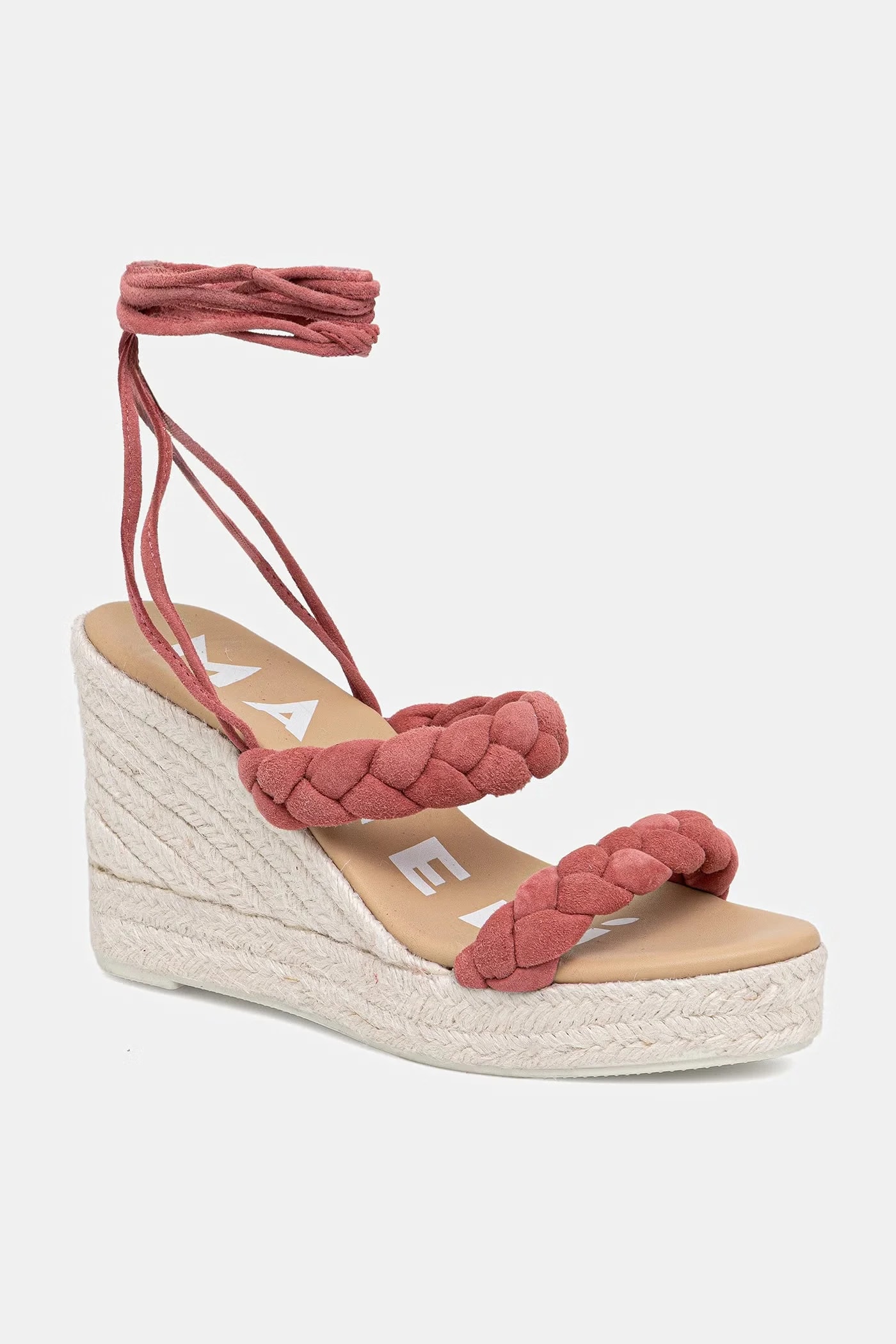 замшевые босоножки на танкетке Two Braided Bands Wedge Espadrilles