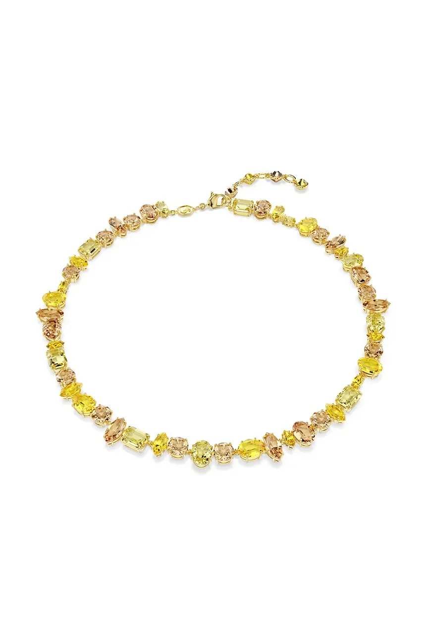 Позолоченное женское колье с кристаллом Swarovski GEMA
