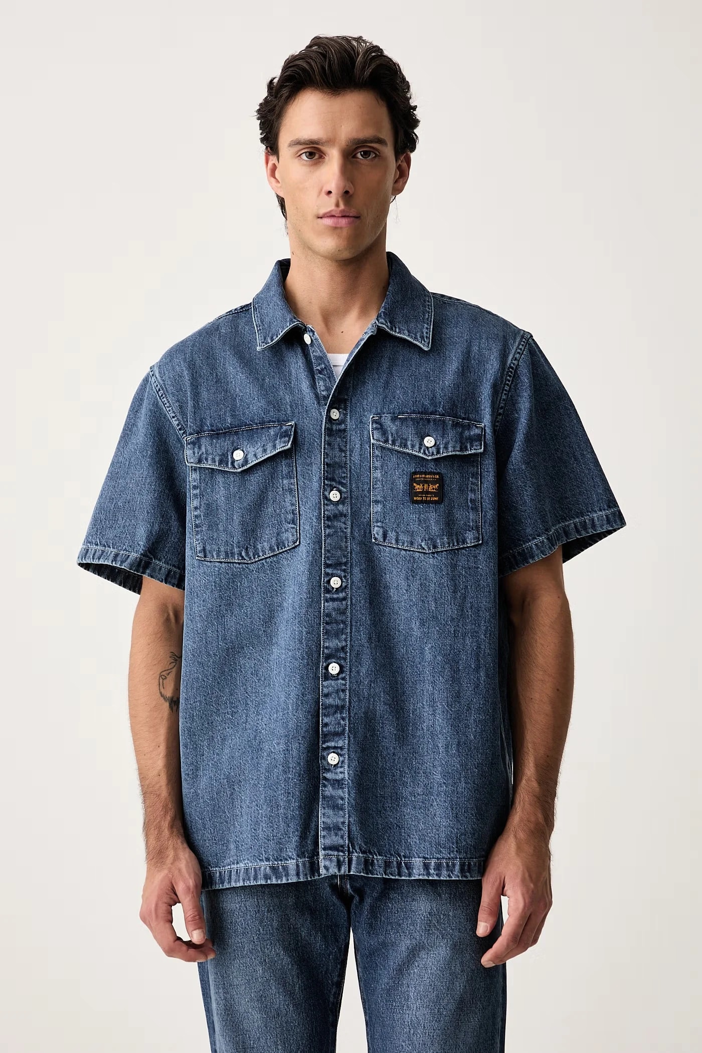Рубашка мужская хлопковая SS WORKER - WW x WORKWEAR