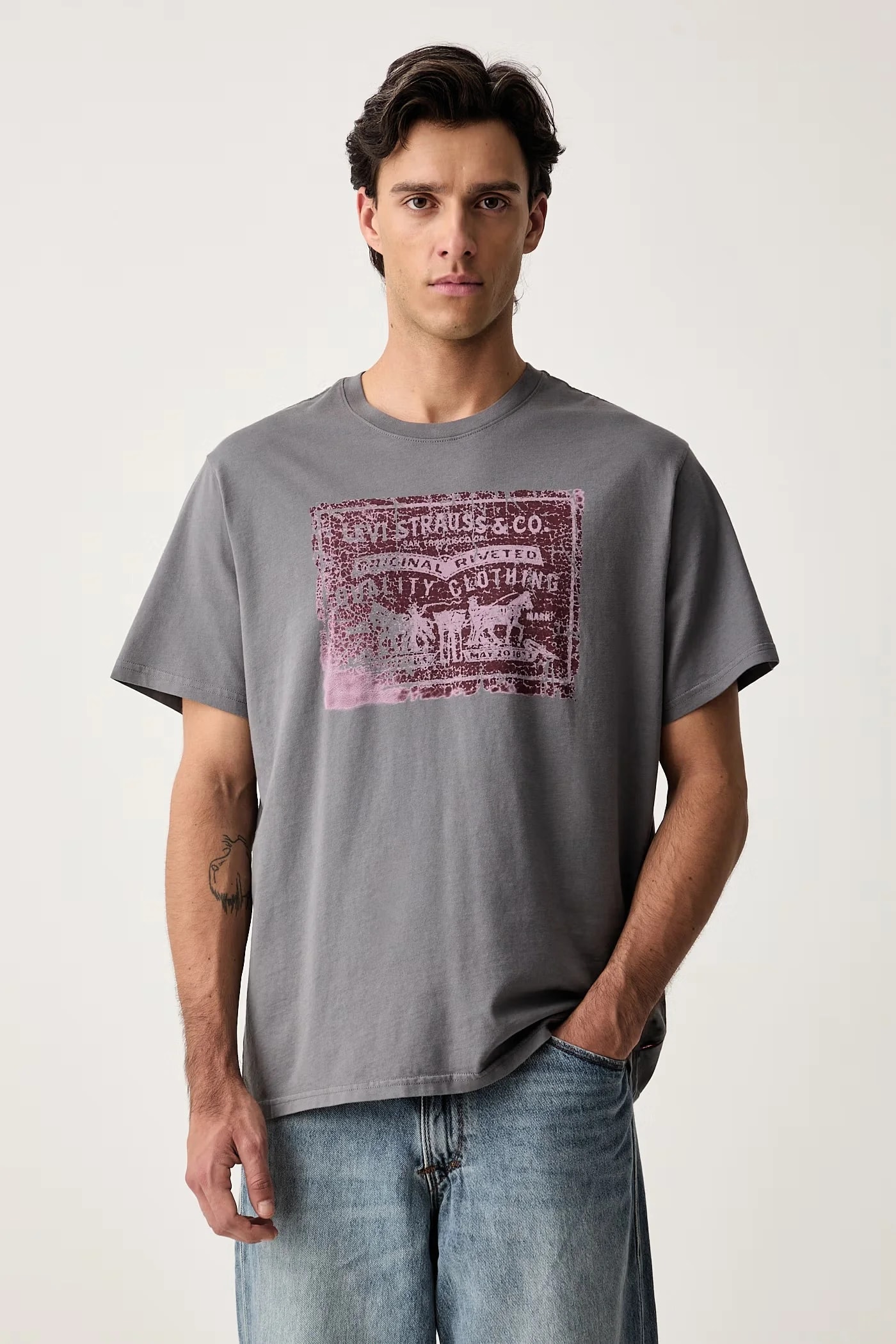 Мужская базовая футболка из хлопка RELAXED FIT TEE