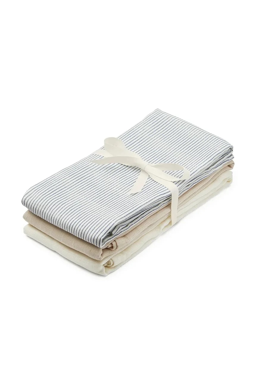 Хлопковые детские подгузники Classic Stripes Синий, Пралине, Кремово-Белый, 3 шт.