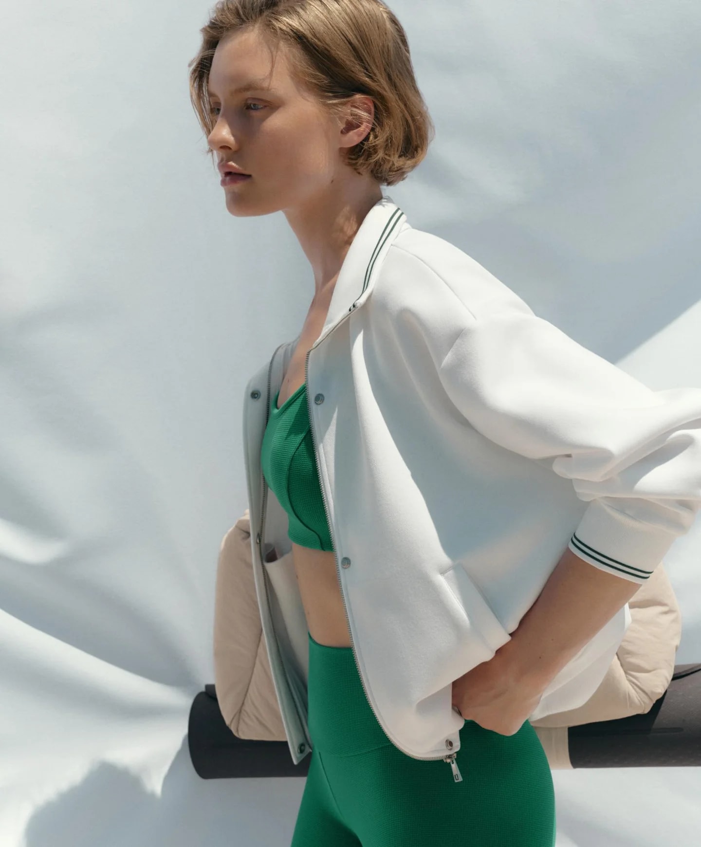 Жакет из хлопкового пике с окантовкой