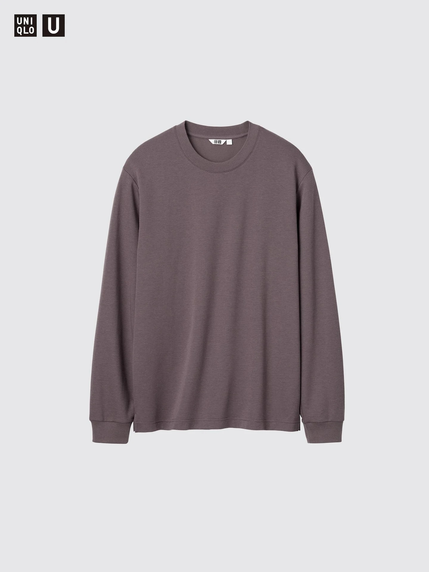 AIRism Baumwolle Langarmshirt (Rundhals, gestreift)