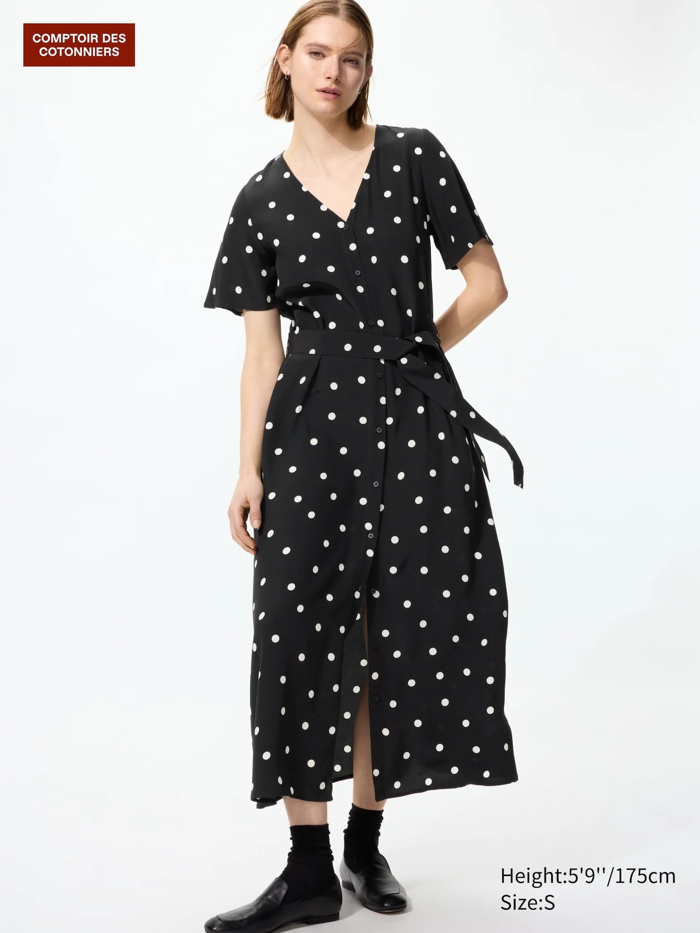 Viskose Kleid (язык, курзарм, gepunktet)